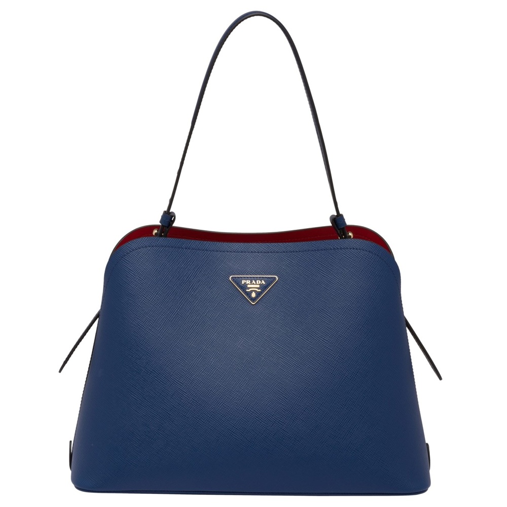 Prada Matinee Tote Bag In Blue Saffiano Leather IAMBS242289 Outlet Sales